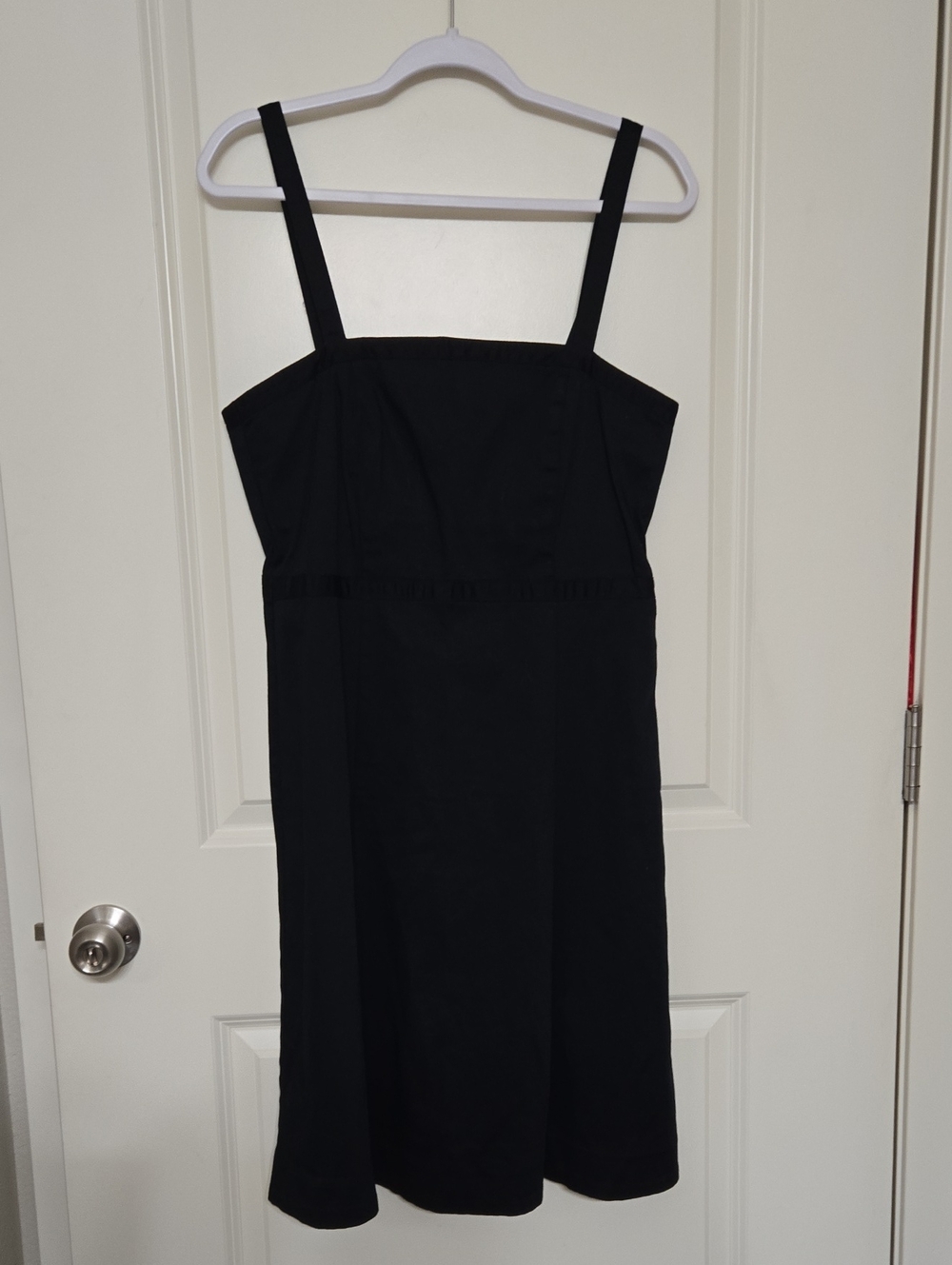 GAP Black Square-Neck Midi Dress with Thin Straps